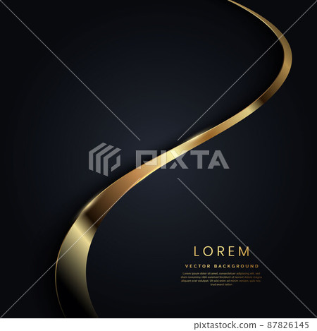 Abstract black geometric square background with lines golden glowing. Frame luxury style. 87826145