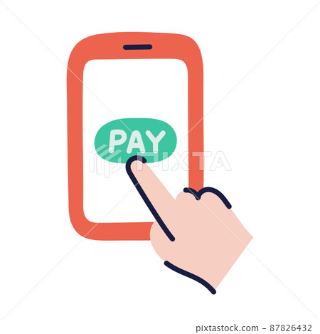 Mobile payment. Hand Drawn Doodle Shopping Icon. 87826432