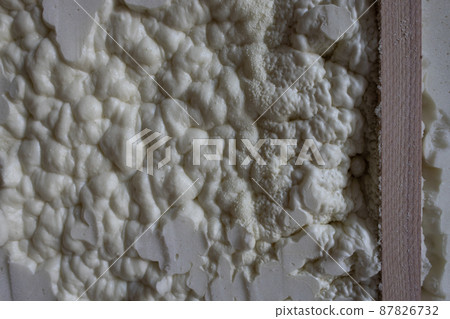 Construction site of a newly built single-family house with spray insulation 87826732