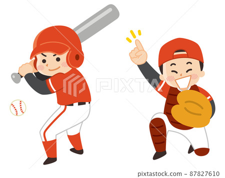 棒球運動員男性棒球俱樂部擊球手接球手 棒球運動員男性棒球俱樂部擊球手接球手 87827610
