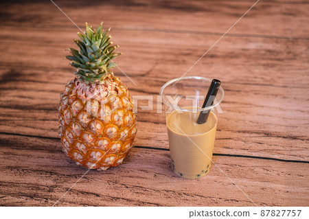 Taiwanese pineapple and tapioca milk tea Taiwanese pineapple and tapioca milk tea 87827757