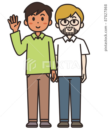Illustration material of male couple whole body 87827868