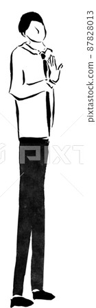 Businessman who refuses (hand-drawn person illustration of ink) Businessman who refuses (hand-drawn person illustration of ink) 87828013