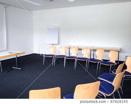 Image of meeting room with white walls Image of meeting room with white walls 87828145