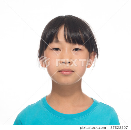 ID photo of a girl in the third grade of elementary school ID photo of a girl in the third grade of elementary school 87828307