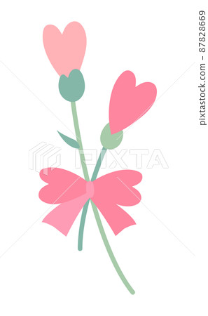 Pink heart flower gift - Stock Illustration [87828669] - PIXTA