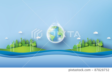concept of ecology and wolrd water day . 87828732