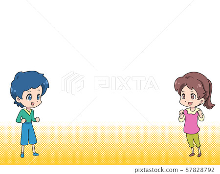 Energetic boys and girls (whole body), with main line 87828792