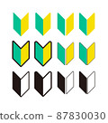Beginner mark Wakaba mark set Vector illustration material set Car beginner mark 87830030