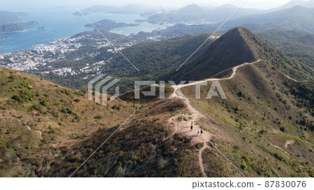 winding path on the range of hill in Wan kuk shan, Sai Kung, Hong Kong 87830076