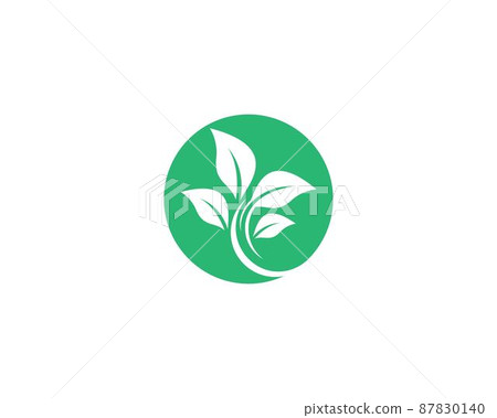 Leaf symbol vector icon 87830140