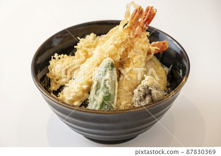 Bowl of rice and fried fish Bowl of rice and fried fish 87830369