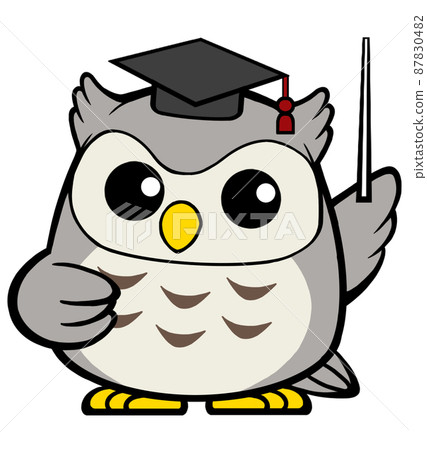Dr. Owl in a college cap_01 87830482
