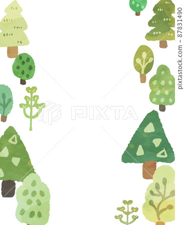 Watercolor style plant forest landscape frame Watercolor style plant forest landscape frame 87831490