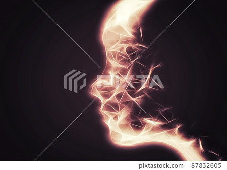 Abstract person profile illustration 87832605