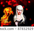 Comic Book Style Illustration of Woman With Sword 87832929