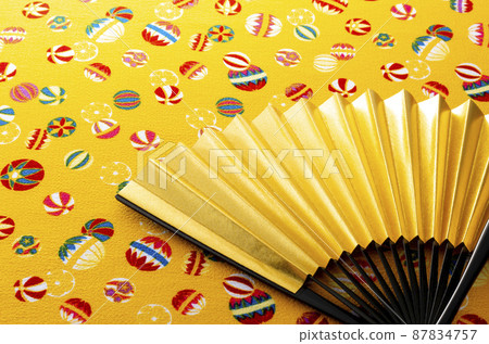 Background material for crepe and gold fan 87834757
