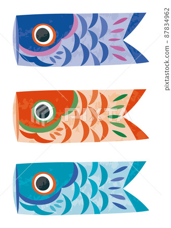 五月兒童節鯉魚流光插畫 87834962