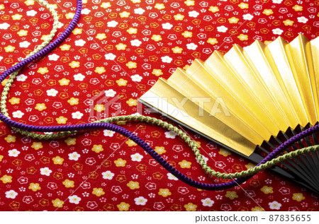 Background material for crepe and gold fan Background material for crepe and gold fan 87835655