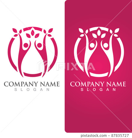 Adoption family care  logo, network and social icon 87835727