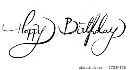 Happy Birthday handwritten characters 3 87836168