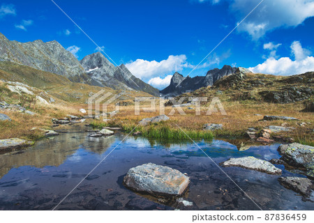 Mountain landscape in high brembana valley in Italy 87836459