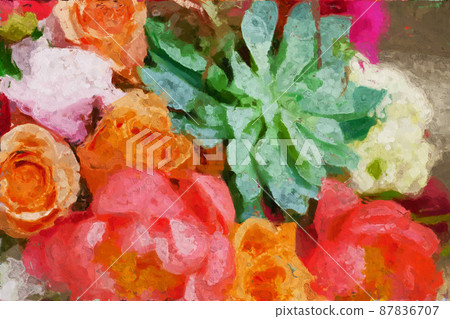 Beautiful abstract peony flower rose flower illustration Beautiful abstract peony flower rose flower illustration 87836707