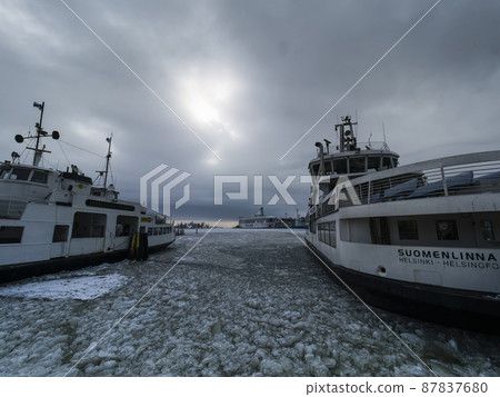 Helsinki, Finland Frozen harbor of Helsinki / Helsinki, Finland 87837680