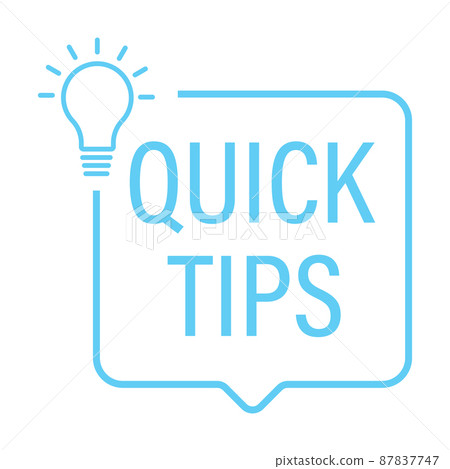quick tips speech bubble with bulb icon vector  interesting facts concept for graphic design, logo, website, social media, mobile app, UI illustration 87837747