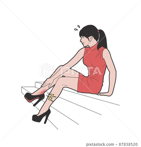 跟腱炎症狀描述醫學插圖 87838520