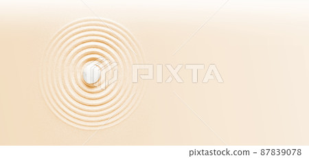 Zen japanese garden background top view. Horizontal banner 87839078