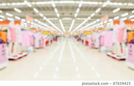 Abstract blur clothing boutique display interior of shopping mall background 87839425