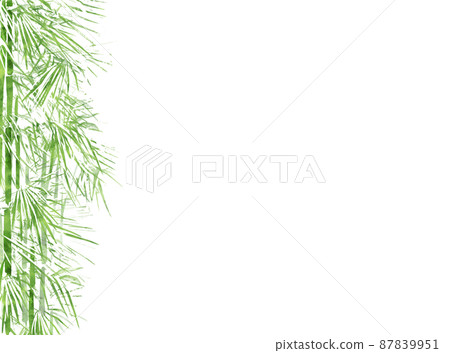 竹和竹草框架，背景 87839951