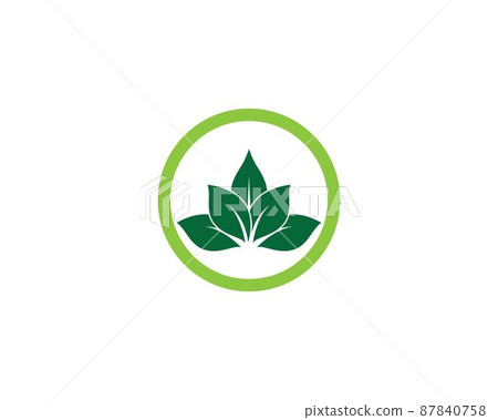Leaf symbol vector icon 87840758