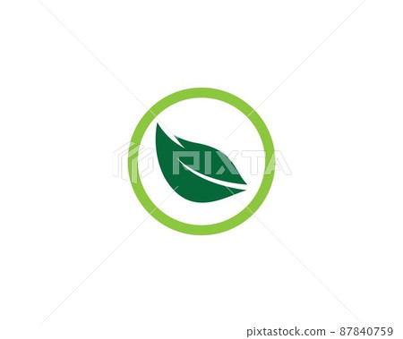 Leaf symbol vector icon 87840759
