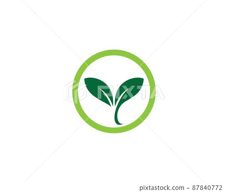 Leaf symbol vector icon 87840772