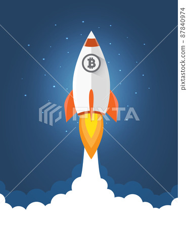 Bitcoin grows. Digital currency. Cryptocurrency. Virtual money concept. 87840974