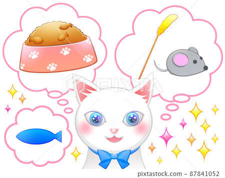 Exciting white cat 87841052