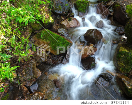 山間小道旁的清澈溪流 87841124