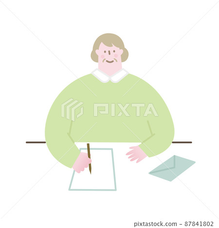 Woman writing a letter_no outline 87841802