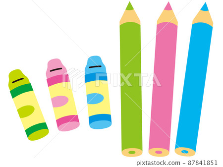 Subjects Drawing Colored Pencils Crayons Markers Stock Photo 298266341