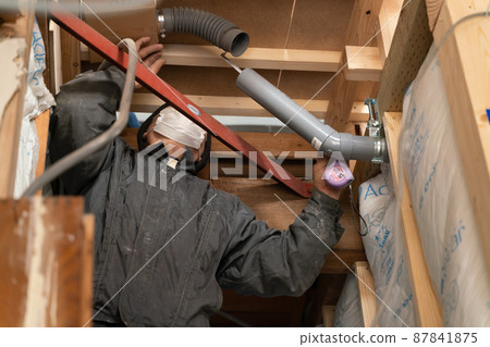 Housing remodeling site plumbing work 87841875