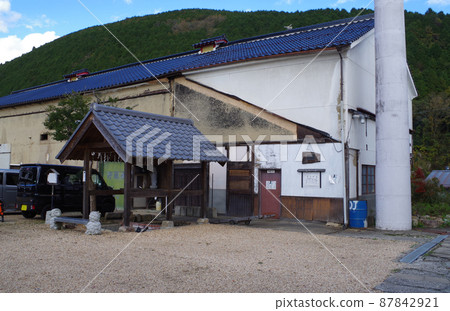 View of sake brewery on Dasai Street, Miyoshi City 87842921