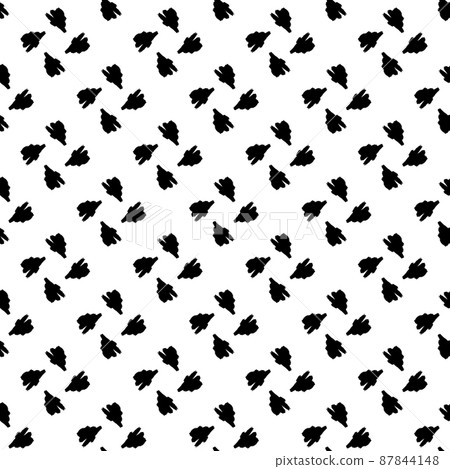 Seamless pattern with paint blots. Black and white abstract drawing. Vector 87844148