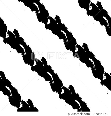 Seamless pattern with paint blots. Black and white abstract drawing. Vector 87844149