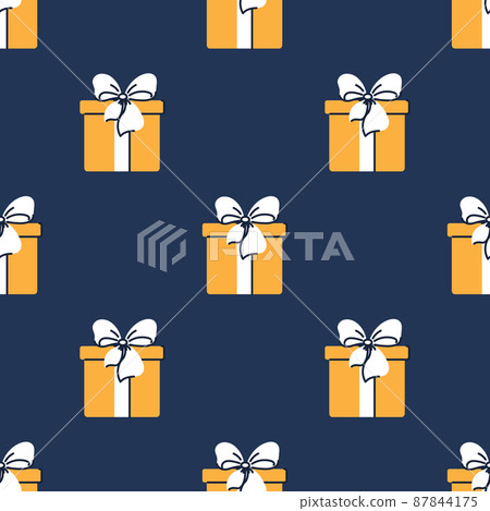 Seamless pattern with gifts. Geometric repetition of one box. Festive flat style design for packaging and print. Vector 87844175