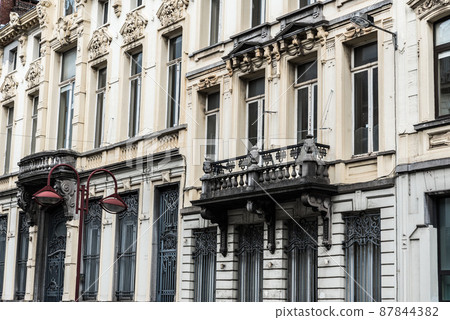 Tournai Doornik, Walloon Region - Belgium - Typical vintage facade of a small cafe and restaurant Tournai Doornik, Walloon Region - Belgium - Typical vintage facade of a small cafe and restaurant 87844382