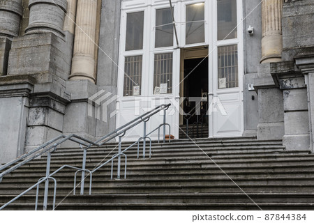 Tournai Doornik, Walloon Region - Belgium - Neo classical facade and entrance of the Saint Martin abbey Tournai Doornik, Walloon Region - Belgium - Neo classical facade and entrance of the Saint Martin abbey 87844384