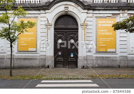 Tournai Doornik, Walloon Region - Belgium - Facade of the College for economic education Tournai Doornik, Walloon Region - Belgium - Facade of the College for economic education 87844386