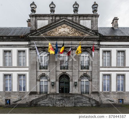 Tournai Doornik, Walloon Region - Belgium - Neo classical facade and entrance of the Saint Martin abbey Tournai Doornik, Walloon Region - Belgium - Neo classical facade and entrance of the Saint Martin abbey 87844387